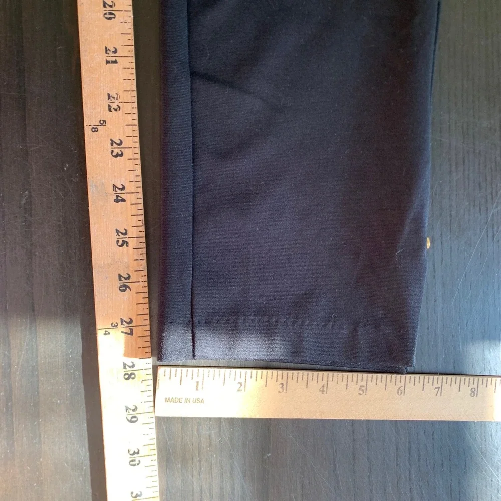 Michael Kors Women Black Ankle Dress Pants Gold Hardware Stretch Size 6 Nautical